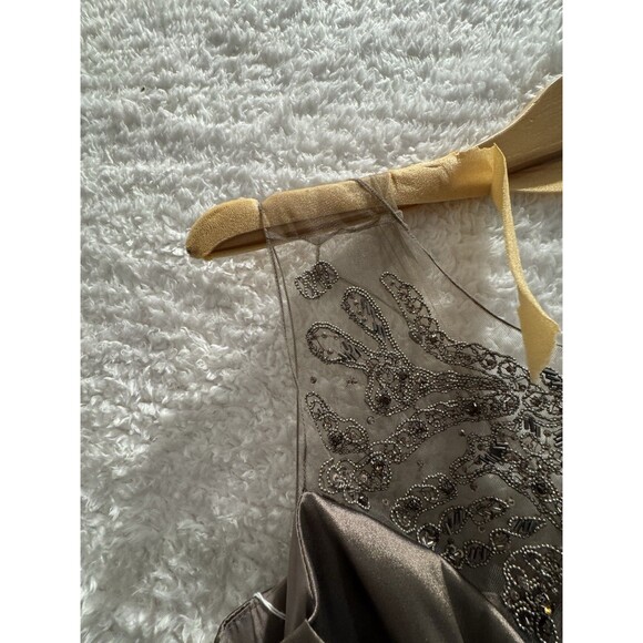 Teri Jon By Rickie Freeman Size 8 Bronze Taupe Evening Gown Mermaid Designer - Picture 4 of 14